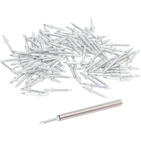 101-teiliges Sockelleistennagelset, aus verzinktem Kohlenstoffstahl, spurlos, doppelköpfig, nahtlos (1/5)