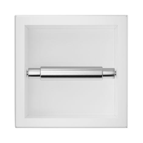 Balneo Porte-papier toilette encastrable 17,3x17,3x8,7cm, acier inoxydable, finition blanc, WALL-BOX PAPER 1 (1/5)