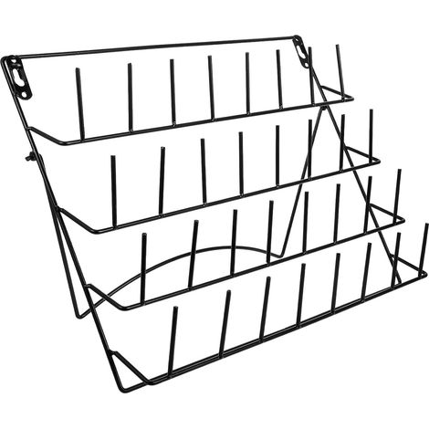 Présentoir vertical à verrerie en fer noir pour séchage et rangement de laboratoire, support mural avec design épuré, adapté aux marchés et murs, facile à installer (1/5)