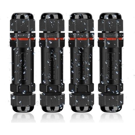 ALLIANDISRaccord Électrique Étanches IP68, en Polycarbonate, Connecteur de Câble Électrique Boîte de Derivation Étanche Éxterieur 3 Fils, Domino Etanche Boîte de Jonction pour Câble Ø 1 à 13 mm (4 Pcs (1/4)