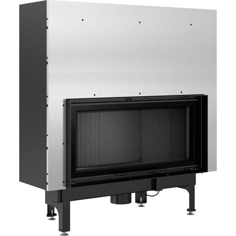 Kamineinsatz aus Stahl KRATKI NADIA 14 kW Ø 200 mit Schiebetür schwarz Verkleidung (1/5)