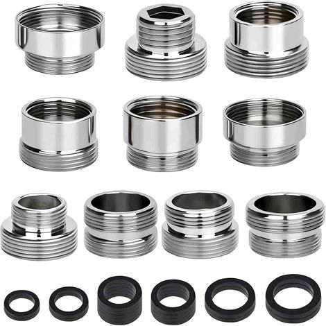 10 PCS Adaptateur Robinet Cuisine, Mousseur Robinet, Adaptateur Tuyau Arrosage Robinet Cuisine, Adaptateur Robinet Lave Vaisselle pour Aérateu, Cuivre, Poli (1/5)