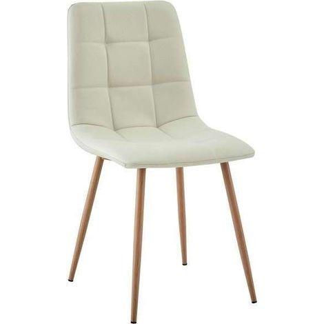 Pack de 4 sillas Md-Portland tapizadas en tejido beige, 88cm(alto) 43cm(ancho) 47.5cm(fondo)