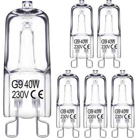 Aimoonsa – Ampoule halogène G9 40W 230V – Lumière blanche chaude 2800K – Angle de faisceau 360° – Compatible avec gradateurs LED (1/5)