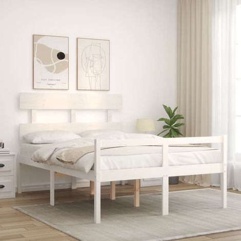 Lit pour personne âgée sans matelas blanc 120x200cm bois massif vidaXL (1/5)