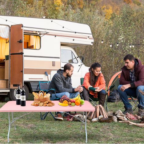 Mesa plegable portátil multifunción rosa resistente HAVRYA (1/3)