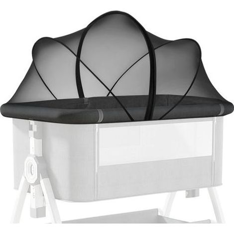 Moustiquaire pour berceau, anti-insectes, punaises de lit et chats, fermeture éclair à double sens, noir (1/5)
