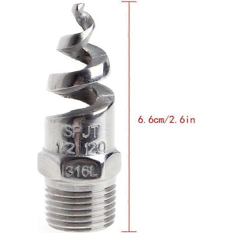 Hier ist ein Vorschlag für einen französischen Produkttitel, SEO-optimiert und unter Einhaltung der Zeichenbegrenzung von 190 Zeichen: 1/4" 1/2" Edelstahl-Spiralkegel-Sprühdüse – 4-Punkt-Zerstäuber-Sp