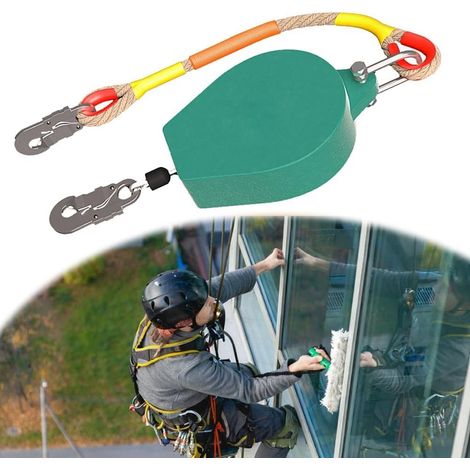 Antichute a Rappel Automatique 10m, Dispositif Anti Chute a Rappel Automatique, Ligne de Vie Auto-Rétractable, Harnais de Securite Anti Chute, Charge Maximale 150 kg