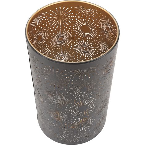 Abat-jour ajouré contemporain décoratif en fer métal sculpté motif rond cylindrique pour lampe de table E27 E26 (1/5)
