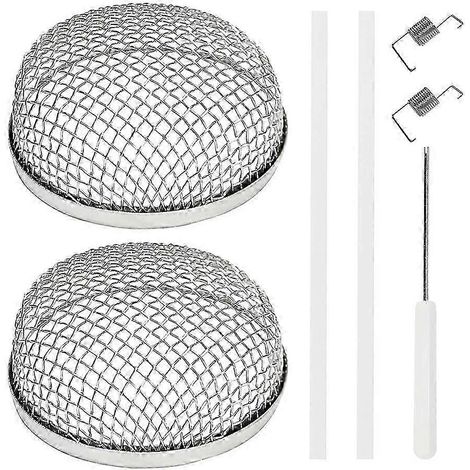 Compatible avec la grille anti-insectes pour conduit de chaudière en 2 parties, le couvercle de conduit de chauffage avec outils d'installation, crochets à ressort et bandes de caoutchouc. (1/5)