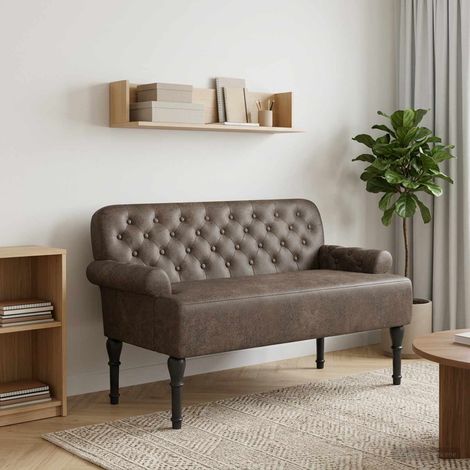 vidaXL Canapé love seat avec capitonnage en boutons Gris foncé (1/5)