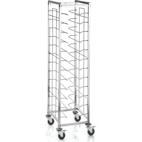 Chariot à plateaux 53 x 42 x 180 cm 12 plateaux 45,5 x 35,5 cm inox - Was Germany (1/2)