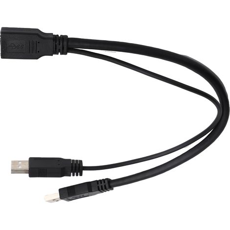 Câble d'extension USB 3.0 30cm, double mâle pour disque dur mobile 2,5 pouces