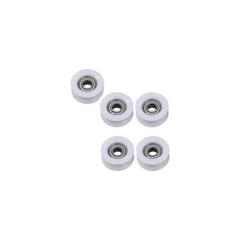 Lot de 5 poulies à roulement en nylon à rainure ronde de 17 mm pour corde de 3 mm avec roulement 695ZZ H259 (1/4)