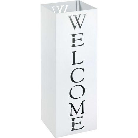 Porte-parapluie design métal blanc Welcome Umea (1/2)