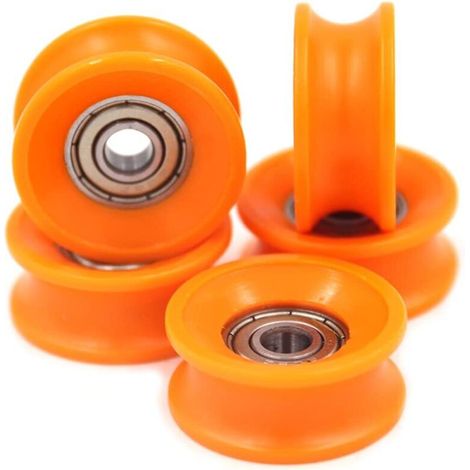 Lot de 5 poulies à roulement à billes 6 x 30 x 13 mm – Nylon renforcé et acier – Pour portes mobiles et coulissantes en verre – Grid Cool