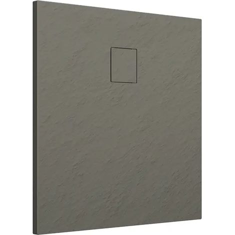 Receveur de douche carré 80x80 cm en SMC Couleur Marron Effet Pierre Découpable et Antidérapant Hauteur 2,6cm Mod. Samos