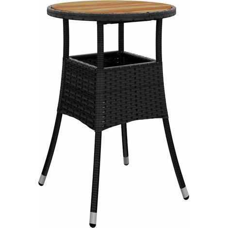 Maison Exclusive - Gartentisch Ø60x75 cm Akazienholz und Poly Rat (1/5)