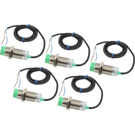 5 Stück Näherungssensoren, 2-adrig, normalerweise offen, 10 mm Erfassungsabstand, M24x1,5-Anschluss, Schalter für 90–250 V AC (1/5)