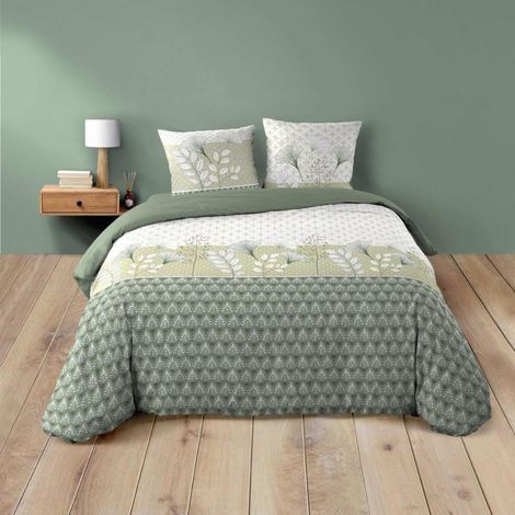 Housse de couette 240x220 + 2 taies POETINE 100% coton (1/5)