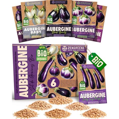 Kit de Graines d'Aubergine bio - 6 variétés anciennes - Semences (1/5)