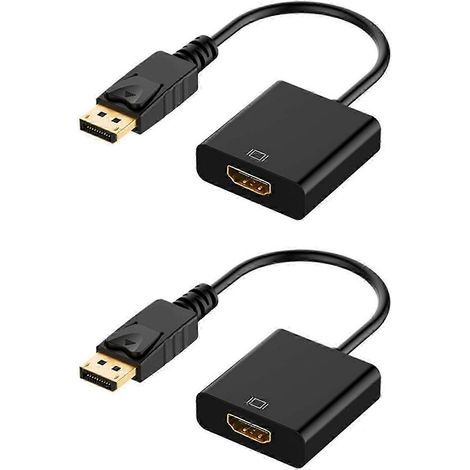Adaptateur DisplayPort vers HDMI, convertisseur DisplayPort mâle vers HDMI femelle, utilisé pour la transmission audio et vidéo, prend en charge la résolution 1080p. (1/5)