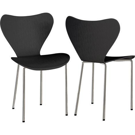 Chaise Empilable en Plastique avec Cadre en Fer - Noir (1/5)