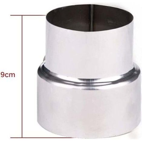Réducteur de tuyau de fumée en acier inoxydable, adaptateur de cheminée, tuyau de poêle, réduction en acier inoxydable, tuyau de fumée, tuyau de poêle (90-80mm)