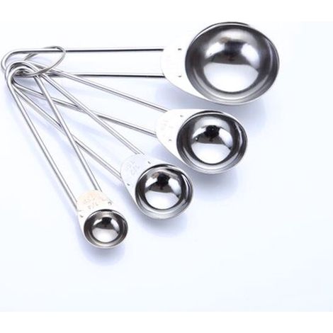Set di misurini, set da 4 pezzi, misurini, cucchiai dosatori, palette dosatrici, tazze, cucchiai, cucchiai da tavola, cucchiaini da tè, misurini in acciaio inox, misurini da cucina (1/5)