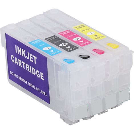Cartouche d'encre T802 sans puce - Noir, Cyan, Magenta, Jaune - 4 couleurs pour papier photo et documents