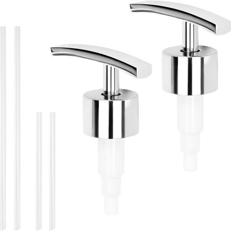 2 têtes pompe inox + tuyau, rechange standard 28/400, usage maison/hôtel/cuisine (1/5)