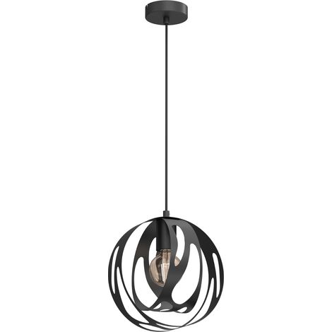Suspension boule métal noir mat Agava E27 15W Luminex
