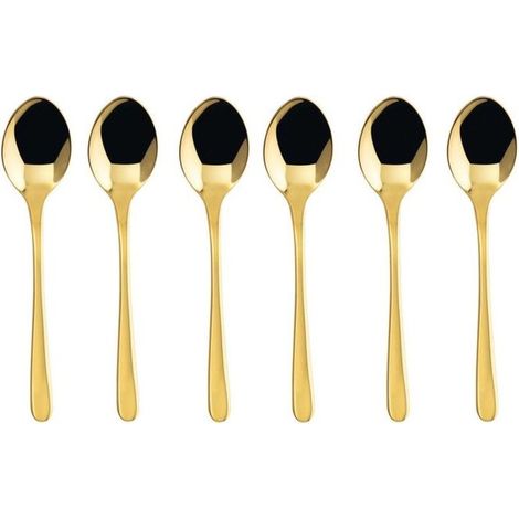 Sambonet S0097-S00017-S1824 Taste Cucchiaini da Caffe' Espresso 6 Pezzi Acciaio Inox 18-10 Finitura PVD Oro Lucido colore Oro (1/2)