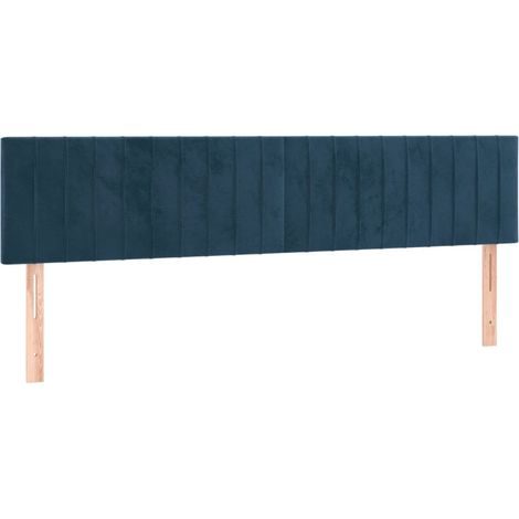 Têtes de lit 2 pcs,Panneau décoratif Bleu foncé 80x5x78/88 cm Velours CFW1523664 (1/5)