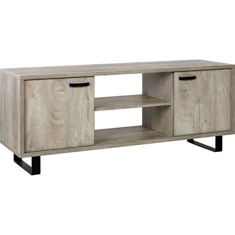 Mobile TV 170cm colore rovere chiaro con 2 cassetti e 2 vani collezione NEWTON. Piedi in metallo.