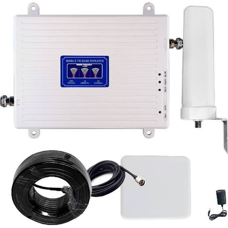TrAdE Shop Traesio - Set Amplificatore Segnale Cellulare 2g 3g 4g Lte 900 1800 2100 Mhz Dcs Wcdma Gsm - (1/5)