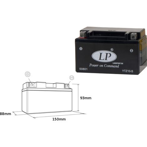 BATERÍA LANDPORT YTZ10-S (MS LTZ10-S) 12V 8.6AH 150X86X95 SIN MANTENIMIENTO - DE CARGA INUNDADA (6)