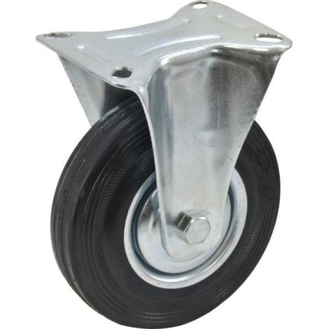 Pneus poids-lourd - AWTools - AW23307 - Roue fixe - Caoutchouc noir - 200mm