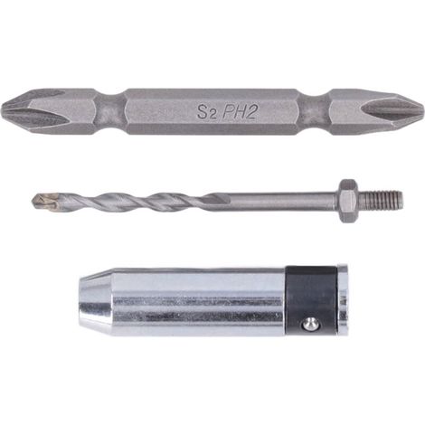 Kit de 3 embouts de perçage et de vissage avec adaptateurs pour perceuse, compatible avec le bois, le plastique et le verre. (1/5)