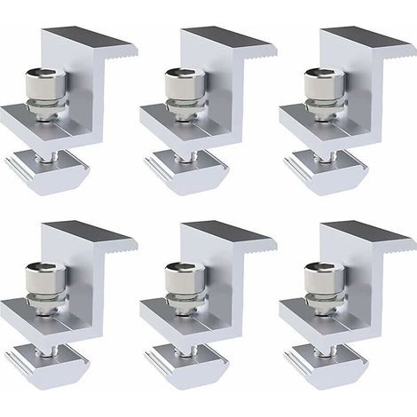 Set of 6 mounting brackets for solar panels, Z-type side-pressure PV brackets, 30 mm high (1/4)