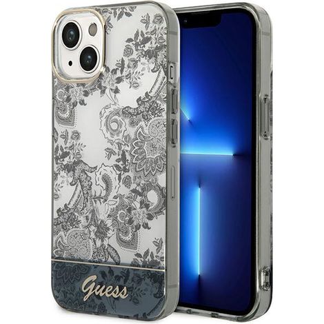 Guess GUHCP14MHGPLHG iPhone 14 Plus / 15 Plus 6,7" grau/grau Hartschalenetui Porcelain Kollektion (1/5)