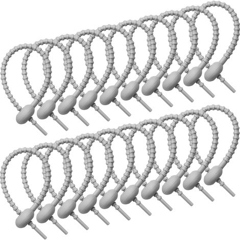 20 Silikon-Kabelbinder für Gefrierbeutel, Kabelbinder, 20 cm wiederverwendbare, gedrehte Gummischnur, Universalbinder, Silikonschnur, Haushalts-Kabelbinder zum Verschließen von Plastiktüten, Drähten u