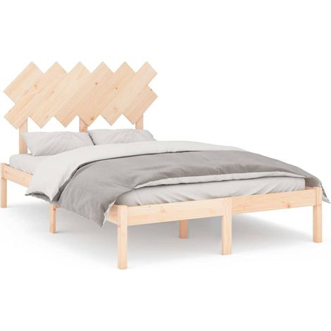 Maison Exclusive - Cadre de lit sans matelas 135x190 cm bois massif (1/5)