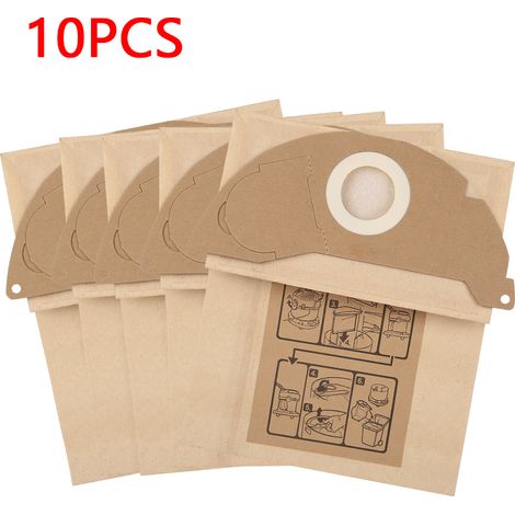 10 sacs en papier pour aspirateur KARCHER WD2250 A2004 A2054 MV2, poussière et déchets, lot de 10 (1/5)