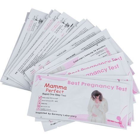 20 tests de grossesse précoces LH - Détection rapide dans l'urine pour femmes - Lot de bandelettes rose et blanc (1/5)