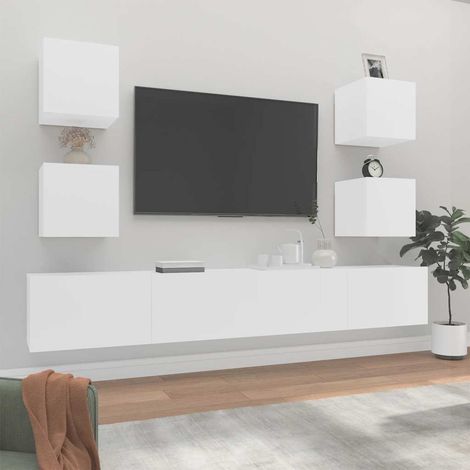 6-tlg. TV-Schrank-Set Weiß Holzwerkstoff (1/5)