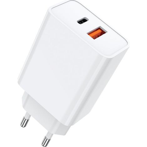 USB-C + USB-A Ladegerät QC + PD 20W