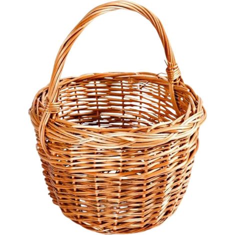Cesto in vimini rosso intero Rosa, Ø25H38 cm