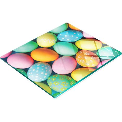 Dekoratives Küchenschneidebrett aus Glas mit Ostereiermotiven, 60 x 52 cm (1/5)